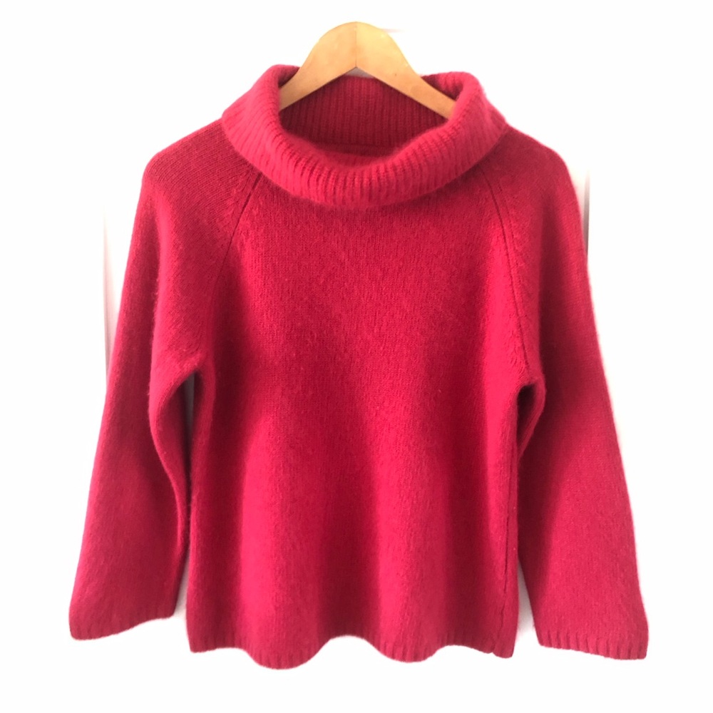 Vintage 90’s Rafaella Raspberry Cowl Neck Sweater Angora/Wool women's Size L